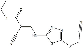 ethyl 2-cyano-3-({5-[(cyanomethyl)thio]-1,3,4-thiadiazol-2-yl}amino)acrylate Structure