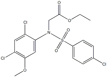 N-(4-chlorophenylsufonyl)-2,4-dichloro-5-methoxyphenylglycine ethyl ester 구조식 이미지