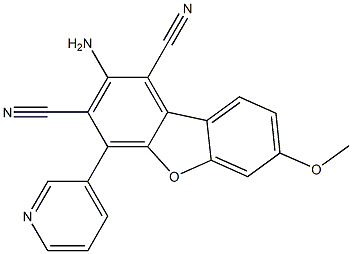 2-amino-7-methoxy-4-(3-pyridinyl)dibenzo[b,d]furan-1,3-dicarbonitrile Structure