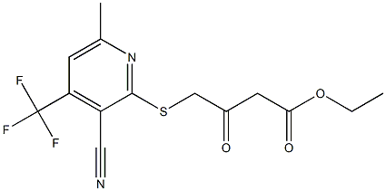 ethyl 4-{[3-cyano-6-methyl-4-(trifluoromethyl)-2-pyridinyl]sulfanyl}-3-oxobutanoate Structure