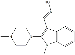 1-methyl-2-(4-methylpiperazino)-1H-indole-3-carbaldehyde oxime 구조식 이미지