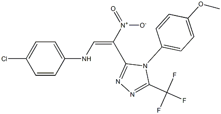 4-chloro-N-{2-[4-(4-methoxyphenyl)-5-(trifluoromethyl)-4H-1,2,4-triazol-3-yl]-2-nitrovinyl}aniline Structure