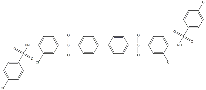 4-chloro-N-[2-chloro-4-({4'-[(3-chloro-4-{[(4-chlorophenyl)sulfonyl]amino}phenyl)sulfonyl][1,1'-biphenyl]-4-yl}sulfonyl)phenyl]benzenesulfonamide 구조식 이미지