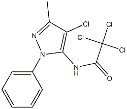 2,2,2-trichloro-N-(4-chloro-3-methyl-1-phenyl-1H-pyrazol-5-yl)acetamide 구조식 이미지