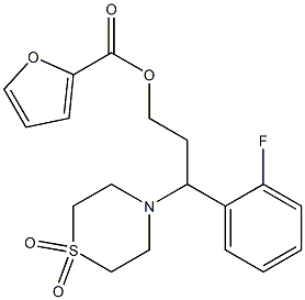 3-(1,1-dioxo-1lambda~6~,4-thiazinan-4-yl)-3-(2-fluorophenyl)propyl 2-furoate 구조식 이미지