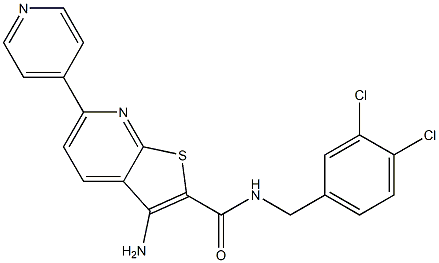 3-amino-N-(3,4-dichlorobenzyl)-6-(4-pyridinyl)thieno[2,3-b]pyridine-2-carboxamide Structure