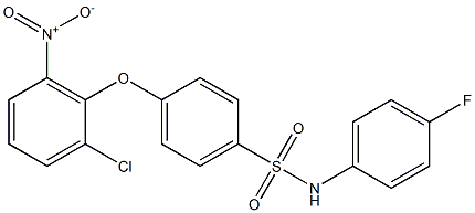 N1-(4-fluorophenyl)-4-(2-chloro-6-nitrophenoxy)benzene-1-sulfonamide 구조식 이미지