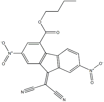 butyl 9-(dicyanomethylidene)-2,7-dinitro-9H-fluorene-4-carboxylate 구조식 이미지