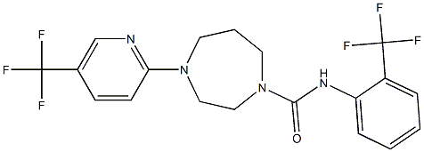 N1-[2-(trifluoromethyl)phenyl]-4-[5-(trifluoromethyl)-2-pyridyl]-1,4-diazepane-1-carboxamide 구조식 이미지