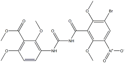 methyl 3-({[(3-bromo-2,6-dimethoxy-5-nitrobenzoyl)amino]carbonyl}amino)-2,6-dimethoxybenzoate 구조식 이미지