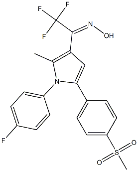 2,2,2-trifluoro-1-{1-(4-fluorophenyl)-2-methyl-5-[4-(methylsulfonyl)phenyl]-1H-pyrrol-3-yl}-1-ethanone oxime Structure