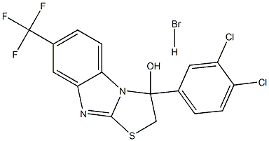 3-(3,4-dichlorophenyl)-7-(trifluoromethyl)-2,3-dihydrobenzo[4,5]imidazo[2,1-b][1,3]thiazol-3-ol hydrobromide 구조식 이미지