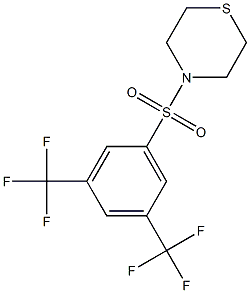 4-{[3,5-di(trifluoromethyl)phenyl]sulfonyl}thiomorpholine 구조식 이미지