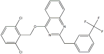 2,6-dichlorobenzyl 2-[3-(trifluoromethyl)benzyl]-4-quinazolinyl ether Structure