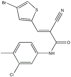 N1-(3-chloro-4-methylphenyl)-3-(4-bromo-2-thienyl)-2-cyanoacrylamide 구조식 이미지