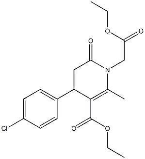 ethyl 4-(4-chlorophenyl)-1-(2-ethoxy-2-oxoethyl)-2-methyl-6-oxo-1,4,5,6-tetrahydro-3-pyridinecarboxylate Structure