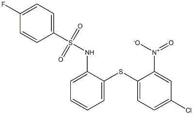 N1-{2-[(4-chloro-2-nitrophenyl)thio]phenyl}-4-fluorobenzene-1-sulfonamide 구조식 이미지