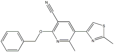 2-(benzyloxy)-6-methyl-5-(2-methyl-1,3-thiazol-4-yl)nicotinonitrile 구조식 이미지