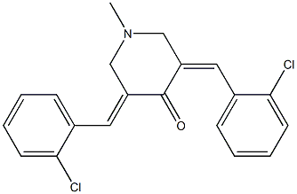 3,5-di(2-chlorobenzylidene)-1-methylpiperidin-4-one Structure