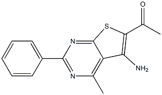 1-(5-amino-4-methyl-2-phenylthieno[2,3-d]pyrimidin-6-yl)ethan-1-one Structure