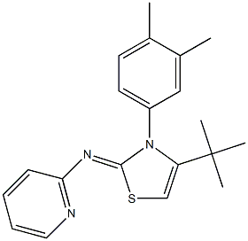 N2-[4-(tert-butyl)-3-(3,4-dimethylphenyl)-2,3-dihydro-1,3-thiazol-2-yliden]pyridin-2-amine Structure