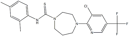 N1-(2,4-dimethylphenyl)-4-[3-chloro-5-(trifluoromethyl)-2-pyridyl]-1,4-diazepane-1-carbothioamide 구조식 이미지