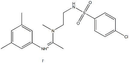 N-{(Z)-1-[(2-{[(4-chlorophenyl)sulfonyl]amino}ethyl)(methyl)amino]ethylidene}-3,5-dimethylbenzenaminium iodide Structure