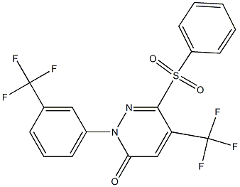 6-(phenylsulfonyl)-5-(trifluoromethyl)-2-[3-(trifluoromethyl)phenyl]-3(2H)-pyridazinone 구조식 이미지
