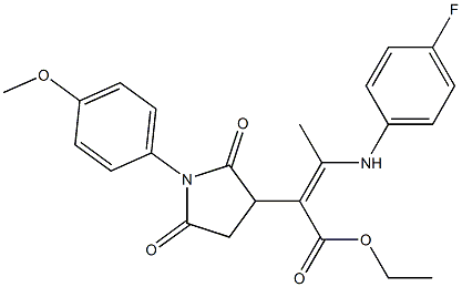 ethyl 3-(4-fluoroanilino)-2-[1-(4-methoxyphenyl)-2,5-dioxotetrahydro-1H-pyrrol-3-yl]but-2-enoate 구조식 이미지