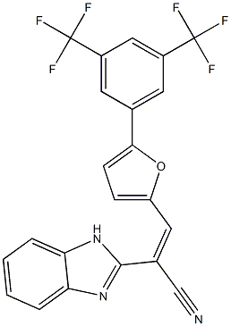 2-(1H-benzo[d]imidazol-2-yl)-3-{5-[3,5-di(trifluoromethyl)phenyl]-2-furyl}acrylonitrile Structure