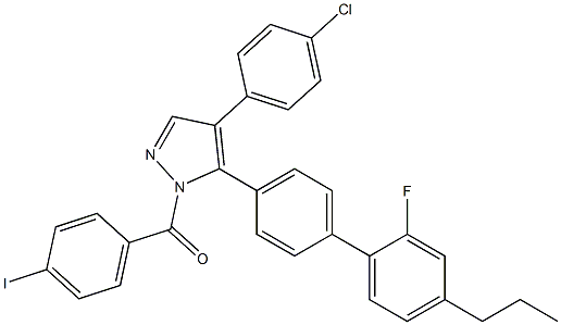 [4-(4-chlorophenyl)-5-(2'-fluoro-4'-propyl[1,1'-biphenyl]-4-yl)-1H-pyrazol-1-yl](4-iodophenyl)methanone Structure