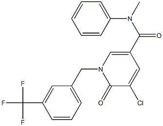 5-chloro-N-methyl-6-oxo-N-phenyl-1-[3-(trifluoromethyl)benzyl]-1,6-dihydro-3-pyridinecarboxamide Structure