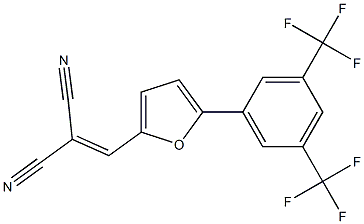 2-({5-[3,5-di(trifluoromethyl)phenyl]-2-furyl}methylidene)malononitrile Structure