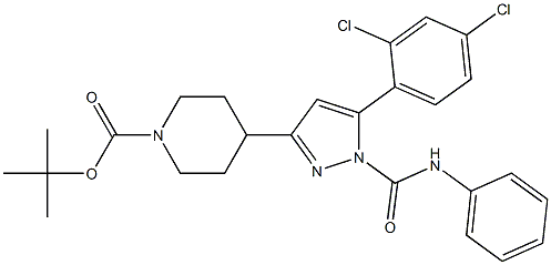 tert-butyl 4-[1-(anilinocarbonyl)-5-(2,4-dichlorophenyl)-1H-pyrazol-3-yl]tetrahydro-1(2H)-pyridinecarboxylate Structure