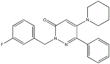2-(3-fluorobenzyl)-6-phenyl-5-piperidino-3(2H)-pyridazinone 구조식 이미지