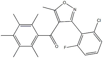 [3-(2-chloro-6-fluorophenyl)-5-methylisoxazol-4-yl](2,3,4,5,6-pentamethylphenyl)methanone Structure