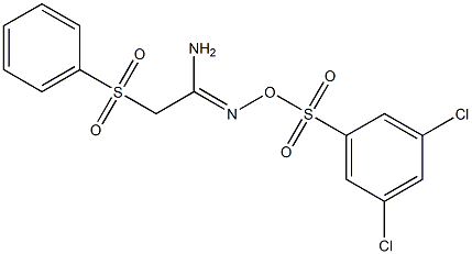 N'-{[(3,5-dichlorophenyl)sulfonyl]oxy}-2-(phenylsulfonyl)ethanimidamide 구조식 이미지