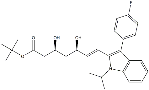 [R*,S*-(E)]-(+-)-7-[3-(4-fluorophenyl)-1-(1-methylethyl)-1H-indol-2-yl]-3,5-dihydroxy-6-heptenoic acid tertbutyl ester 구조식 이미지