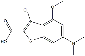 3-chloro-6-(dimethylamino)-4-methoxybenzo[b]thiophene-2-carboxylic acid 구조식 이미지