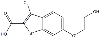 6-(2-hydroxyethoxy)-3-chlorobenzo[b]thiophene-2-carboxylic acid 구조식 이미지