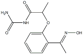 (2-{2-[1-(hydroxyimino)ethyl]phenoxy}propanoyl)urea 구조식 이미지