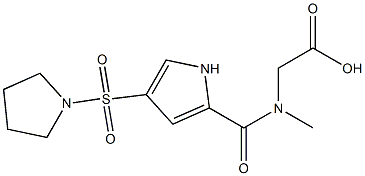 (methyl{[4-(pyrrolidin-1-ylsulfonyl)-1H-pyrrol-2-yl]carbonyl}amino)acetic acid Structure