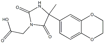 [4-(2,3-dihydro-1,4-benzodioxin-6-yl)-4-methyl-2,5-dioxoimidazolidin-1-yl]acetic acid Structure