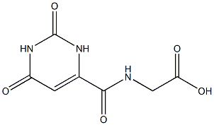 {[(2,6-dioxo-1,2,3,6-tetrahydropyrimidin-4-yl)carbonyl]amino}acetic acid 구조식 이미지