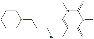 1,3-dimethyl-5-({[3-(piperidin-1-yl)propyl]amino}methyl)-1,2,3,4-tetrahydropyrimidine-2,4-dione Structure