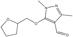 1,3-dimethyl-5-(oxolan-2-ylmethoxy)-1H-pyrazole-4-carbaldehyde Structure