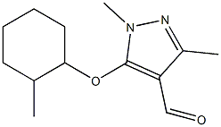 1,3-dimethyl-5-[(2-methylcyclohexyl)oxy]-1H-pyrazole-4-carbaldehyde 구조식 이미지