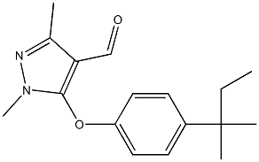 1,3-dimethyl-5-[4-(2-methylbutan-2-yl)phenoxy]-1H-pyrazole-4-carbaldehyde Structure