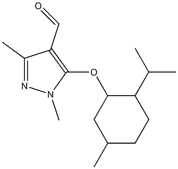 1,3-dimethyl-5-{[5-methyl-2-(propan-2-yl)cyclohexyl]oxy}-1H-pyrazole-4-carbaldehyde 구조식 이미지