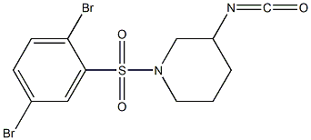 1-[(2,5-dibromobenzene)sulfonyl]-3-isocyanatopiperidine 구조식 이미지